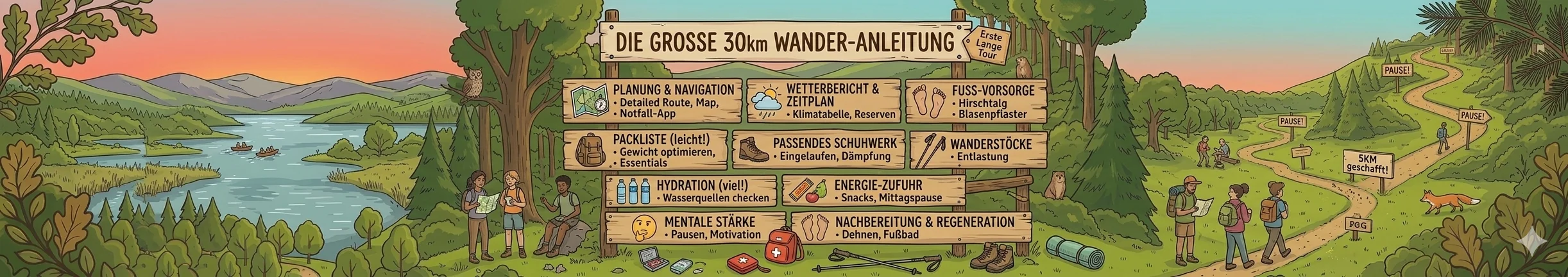 Erste lange Wanderung mit 30 Kilometern – worauf du wirklich achten solltest
